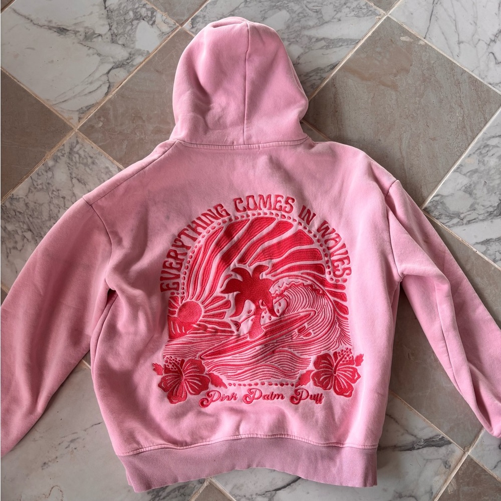 Pink Palm Puff Women's Hoodie
